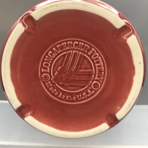 Longaberger Pottery Woven Traditions Paprika Pillar Candle Holder/Crock - Picture 3 of 4